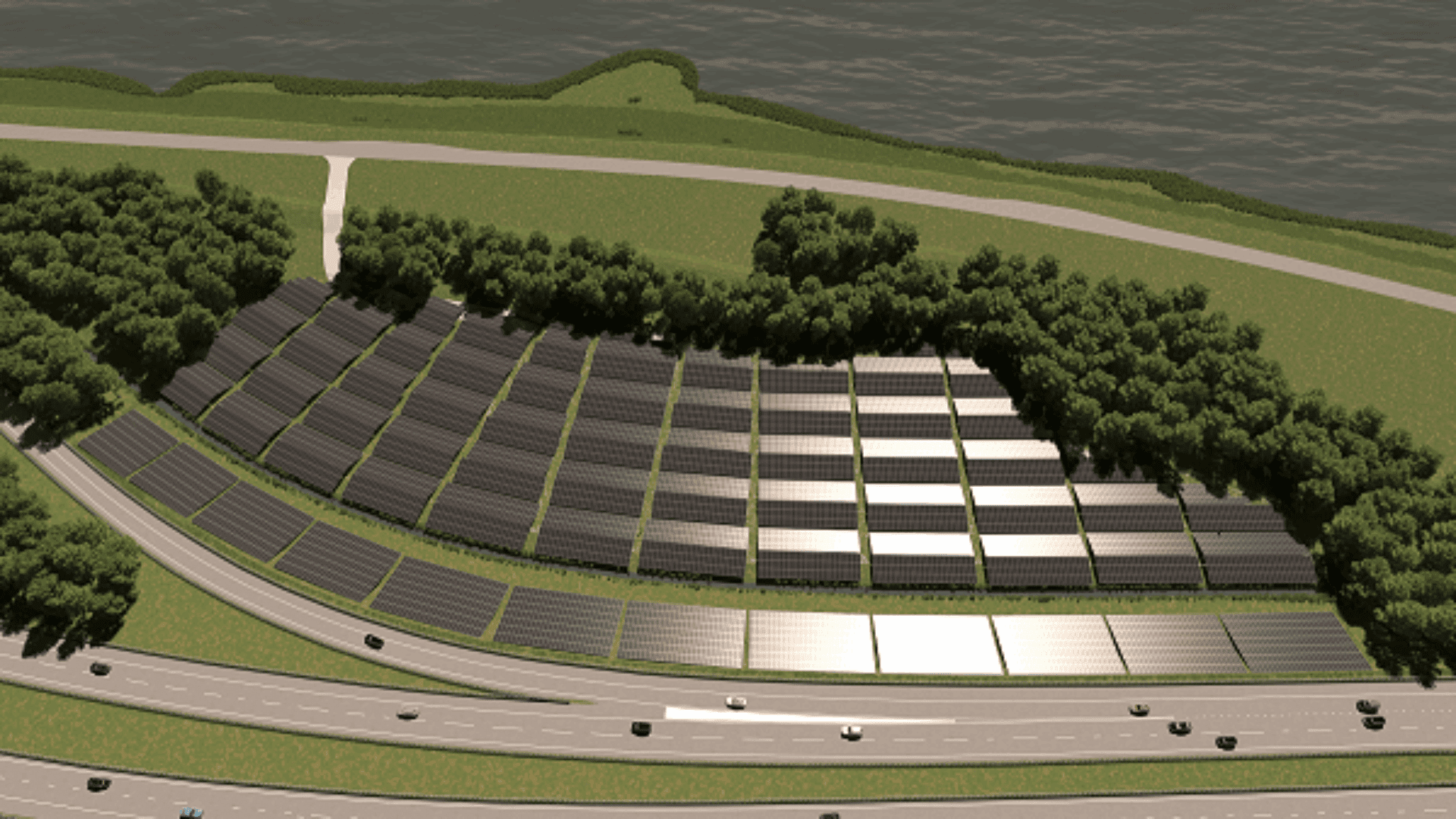 Ontwerp zonnepark birdview Benthem Crouwel