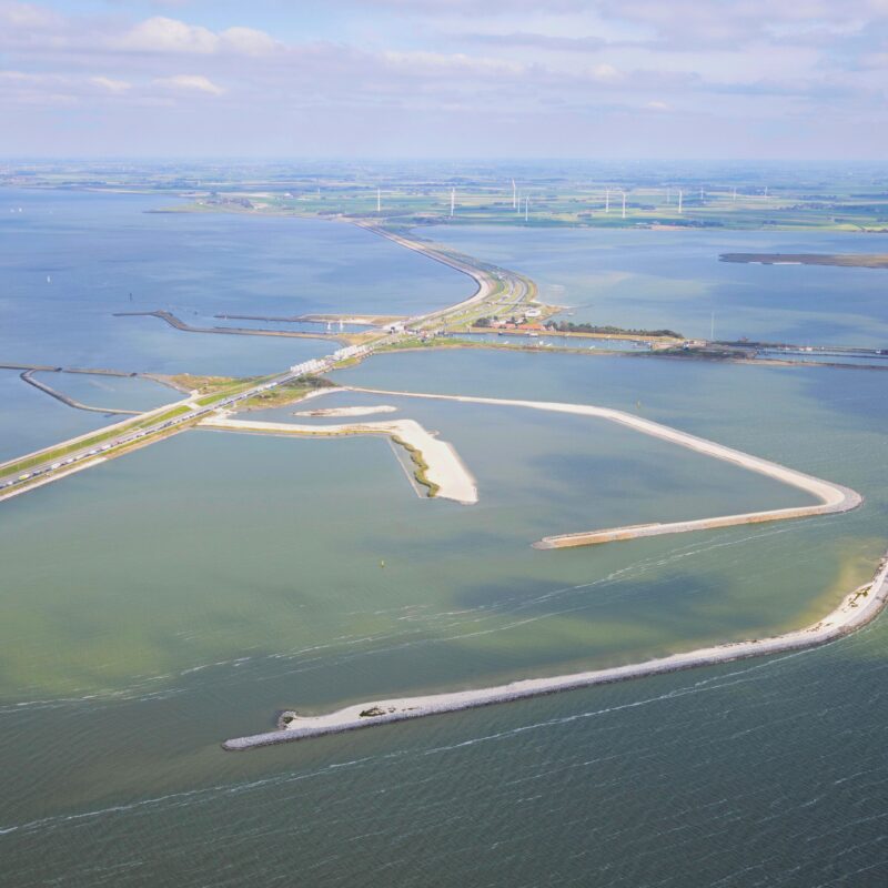 decoratieve afbeelding van de vismigratierivier vanuit de lucht